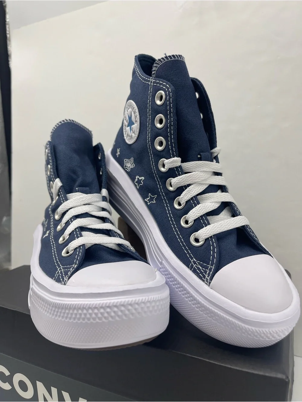 Converse WMNS CTAS MOVE HI NAVY/NAVY/WHITE A15571C Platform Sneakers
